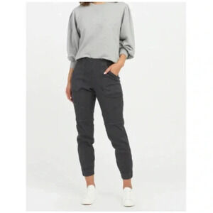 SPANX Gray Stretch Twill Moto Joggers Size Small